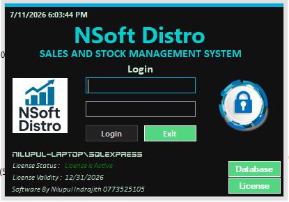 NSoft Distro login screen